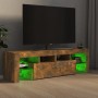 Mueble de TV con luces LED color roble ahumado 140x36,5x40 cm de vidaXL, Muebles TV - Ref: Foro24-815669, Precio: 109,11 €, D...