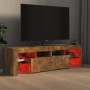 Mueble de TV con luces LED color roble ahumado 140x36,5x40 cm de vidaXL, Muebles TV - Ref: Foro24-815669, Precio: 109,11 €, D...