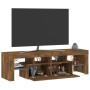 Mueble de TV con luces LED color roble ahumado 140x36,5x40 cm de vidaXL, Muebles TV - Ref: Foro24-815669, Precio: 109,11 €, D...