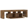 TV stand with smoked oak color LED lights 140x36.5x40 cm by vidaXL, TV Furniture - Ref: Foro24-815669, Price: 106,02 €, Disco...