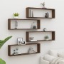 Cubic wall shelf 4 pcs brown oak wood 100x15x30cm by vidaXL, Shelves and shelves - Ref: Foro24-815913, Price: 56,99 €, Discou...