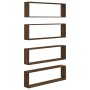 Cubic wall shelf 4 pcs brown oak wood 100x15x30cm by vidaXL, Shelves and shelves - Ref: Foro24-815913, Price: 56,99 €, Discou...