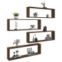 Cubic wall shelf 4 pcs brown oak wood 100x15x30cm by vidaXL, Shelves and shelves - Ref: Foro24-815913, Price: 56,99 €, Discou...