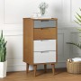 Solid pine wood bedside table MOLDE in brown, measuring 40x35x82 cm. by vidaXL, Drawers - Ref: Foro24-350501, Price: 115,24 €...