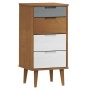 Solid pine wood bedside table MOLDE in brown, measuring 40x35x82 cm. by vidaXL, Drawers - Ref: Foro24-350501, Price: 115,24 €...