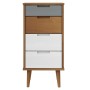 Solid pine wood bedside table MOLDE in brown, measuring 40x35x82 cm. by vidaXL, Drawers - Ref: Foro24-350501, Price: 115,24 €...