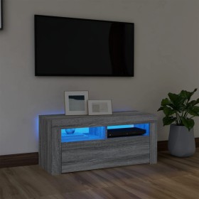 TV cabinet with LED lights Sonoma gray 90x35x40 cm by vidaXL, TV Furniture - Ref: Foro24-815691, Price: 75,02 €, Discount: %