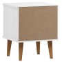 Mesita de noche MOLDE madera maciza de pino blanca 40x35x48 cm de vidaXL, Mesitas de noche - Ref: Foro24-350496, Precio: 74,9...