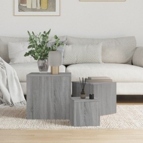 Side tables 3 pieces Sonoma gray plywood by vidaXL, Side tables - Ref: Foro24-815988, Price: 78,99 €, Discount: %