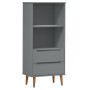 Librería MOLDE madera maciza de pino gris 60x35x133,5 cm de vidaXL, Librerías y estanterías - Ref: Foro24-350539, Precio: 95,...