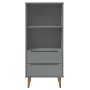 Librería MOLDE madera maciza de pino gris 60x35x133,5 cm de vidaXL, Librerías y estanterías - Ref: Foro24-350539, Precio: 95,...