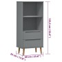 Librería MOLDE madera maciza de pino gris 60x35x133,5 cm de vidaXL, Librerías y estanterías - Ref: Foro24-350539, Precio: 95,...