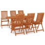 7-piece solid eucalyptus wood garden dining set by vidaXL, Garden sets - Ref: Foro24-3087342, Price: 712,34 €, Discount: %