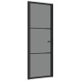 Puerta interior vidrio EGS y aluminio negro 76x201,5 cm de vidaXL, Puertas para el hogar - Ref: Foro24-350560, Precio: 205,99...