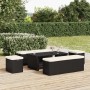 Ottoman bench with black synthetic rattan cushion 110x30x40 cm by vidaXL, garden benches - Ref: Foro24-319396, Price: 93,88 €...