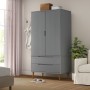 MOLDE wardrobe solid gray pine wood 90x55x175 cm by vidaXL, Wardrobes - Ref: Foro24-350524, Price: 317,73 €, Discount: %