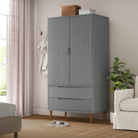 MOLDE wardrobe solid gray pine wood 90x55x175 cm by vidaXL, Wardrobes - Ref: Foro24-350524, Price: 339,48 €, Discount: %