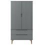 MOLDE wardrobe solid gray pine wood 90x55x175 cm by vidaXL, Wardrobes - Ref: Foro24-350524, Price: 339,48 €, Discount: %