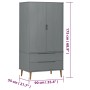 MOLDE wardrobe solid gray pine wood 90x55x175 cm by vidaXL, Wardrobes - Ref: Foro24-350524, Price: 339,48 €, Discount: %