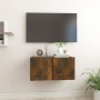 Hanging TV cabinet smoked oak wood 60x30x30 cm by vidaXL, TV Furniture - Ref: Foro24-815867, Price: 42,28 €, Discount: %