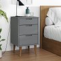 MOLDE bedside table solid gray pine wood 40x35x65 cm by vidaXL, Nightstands - Ref: Foro24-350500, Price: 85,95 €, Discount: %