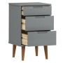 MOLDE bedside table solid gray pine wood 40x35x65 cm by vidaXL, Nightstands - Ref: Foro24-350500, Price: 85,95 €, Discount: %