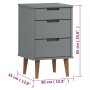 MOLDE bedside table solid gray pine wood 40x35x65 cm by vidaXL, Nightstands - Ref: Foro24-350500, Price: 85,95 €, Discount: %