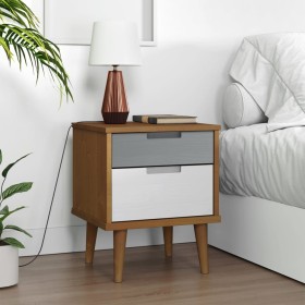 Bedside table MOLDE solid brown pine wood 40x35x48 cm by vidaXL, Nightstands - Ref: Foro24-350495, Price: 75,99 €, Discount: %