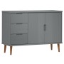 Sideboard MOLDE made of solid gray pine wood 113x40x80 cm by vidaXL, Sideboards - Ref: Foro24-350515, Price: 178,99 €, Discou...