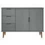 Sideboard MOLDE made of solid gray pine wood 113x40x80 cm by vidaXL, Sideboards - Ref: Foro24-350515, Price: 178,99 €, Discou...