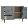 Sideboard MOLDE made of solid gray pine wood 113x40x80 cm by vidaXL, Sideboards - Ref: Foro24-350515, Price: 178,99 €, Discou...