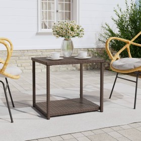 Brauner Beistelltisch aus synthetischem Rattan 55x45x49 cm von vidaXL, Seitentische - Ref: Foro24-319405, Preis: 25,79 €, Rab...