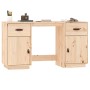 Desk with solid pine wood cabinets 135x50x75 cm by vidaXL, Desks - Ref: Foro24-3107844, Price: 210,82 €, Discount: %