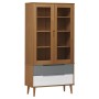 Mueble vitrina MOLDE madera maciza de pino marrón 90x35x175 cm de vidaXL, Librerías y estanterías - Ref: Foro24-350543, Preci...