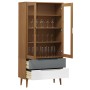 Mueble vitrina MOLDE madera maciza de pino marrón 90x35x175 cm de vidaXL, Librerías y estanterías - Ref: Foro24-350543, Preci...