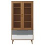 Mueble vitrina MOLDE madera maciza de pino marrón 90x35x175 cm de vidaXL, Librerías y estanterías - Ref: Foro24-350543, Preci...