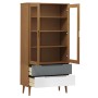 Mueble vitrina MOLDE madera maciza de pino marrón 90x35x175 cm de vidaXL, Librerías y estanterías - Ref: Foro24-350543, Preci...