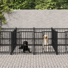 Corral para perros 16 paneles de acero 60x80 cm negro | Foro24 | Onlineshop