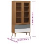 Mueble vitrina MOLDE madera maciza de pino marrón 90x35x175 cm de vidaXL, Librerías y estanterías - Ref: Foro24-350543, Preci...