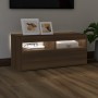 TV cabinet with LED lights brown oak 90x35x40 cm by vidaXL, TV Furniture - Ref: Foro24-815677, Price: 59,85 €, Discount: %