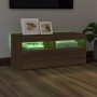 TV cabinet with LED lights brown oak 90x35x40 cm by vidaXL, TV Furniture - Ref: Foro24-815677, Price: 59,85 €, Discount: %