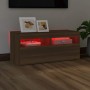 Mueble de TV con luces LED roble marrón 90x35x40 cm de vidaXL, Muebles TV - Ref: Foro24-815677, Precio: 59,85 €, Descuento: %