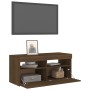 Mueble de TV con luces LED roble marrón 90x35x40 cm de vidaXL, Muebles TV - Ref: Foro24-815677, Precio: 59,85 €, Descuento: %