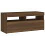 TV cabinet with LED lights brown oak 90x35x40 cm by vidaXL, TV Furniture - Ref: Foro24-815677, Price: 59,85 €, Discount: %