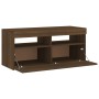 TV cabinet with LED lights brown oak 90x35x40 cm by vidaXL, TV Furniture - Ref: Foro24-815677, Price: 59,85 €, Discount: %