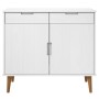 Aparador MOLDE madera maciza de pino blanca 90x40x80 cm de vidaXL, Aparadores - Ref: Foro24-350547, Precio: 155,56 €, Descuen...