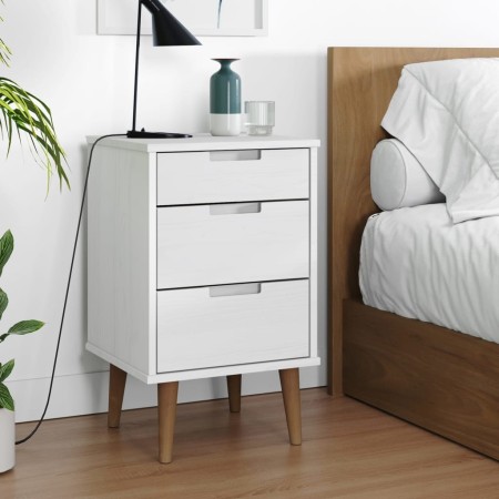 Bedside table MOLDE made of solid white pine wood 40x35x65 cm by vidaXL, Nightstands - Ref: Foro24-350499, Price: 86,60 €, Di...