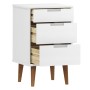 Bedside table MOLDE made of solid white pine wood 40x35x65 cm by vidaXL, Nightstands - Ref: Foro24-350499, Price: 86,60 €, Di...