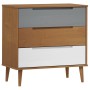 MOLDE bedside table solid brown pine wood 80x40x80 cm by vidaXL, Drawers - Ref: Foro24-350504, Price: 142,31 €, Discount: %