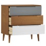 MOLDE bedside table solid brown pine wood 80x40x80 cm by vidaXL, Drawers - Ref: Foro24-350504, Price: 142,31 €, Discount: %